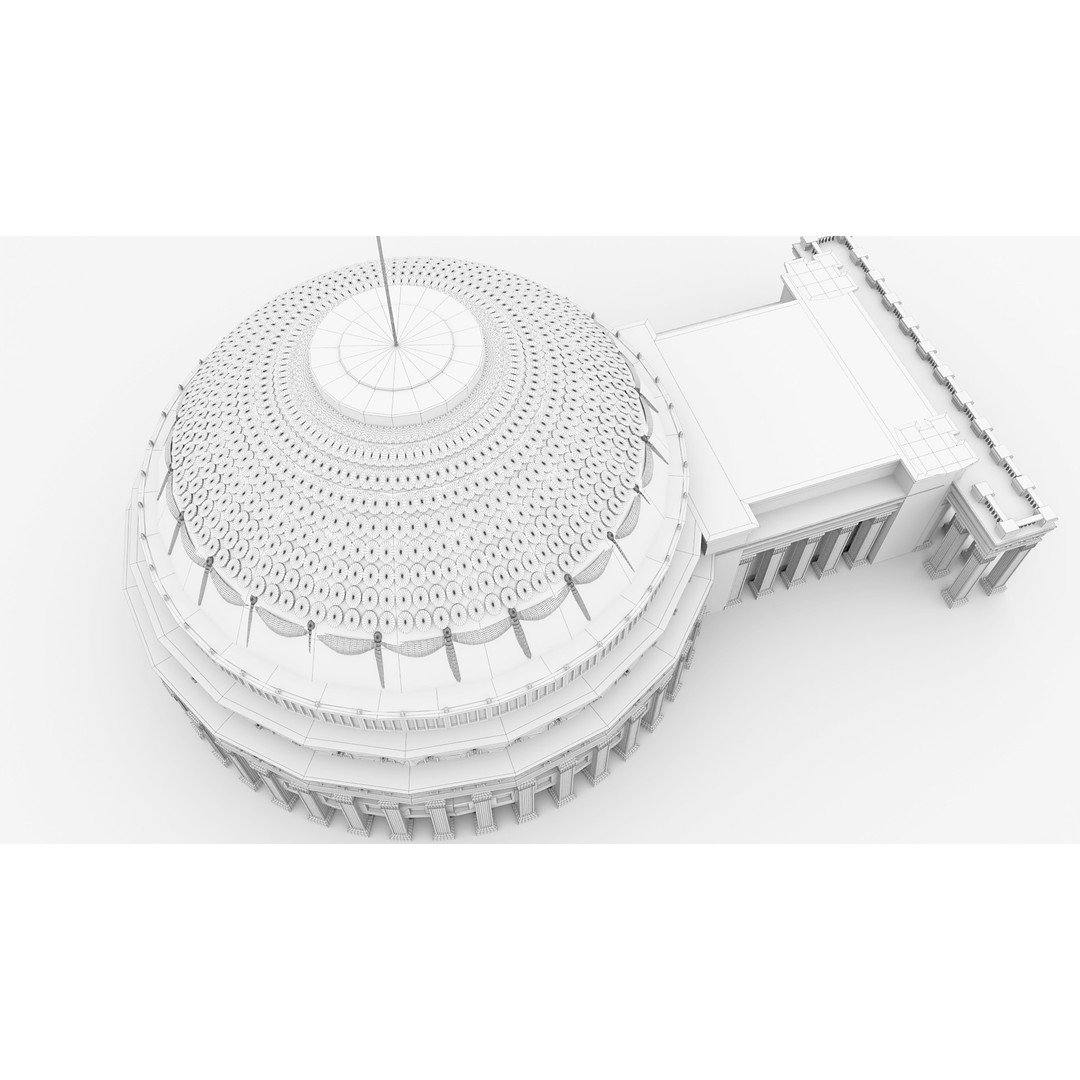 Novosibirsk Opera and Ballet Theatre 3D Model – High Poly Game Asset, FBX, OBJ, Blender - View 19