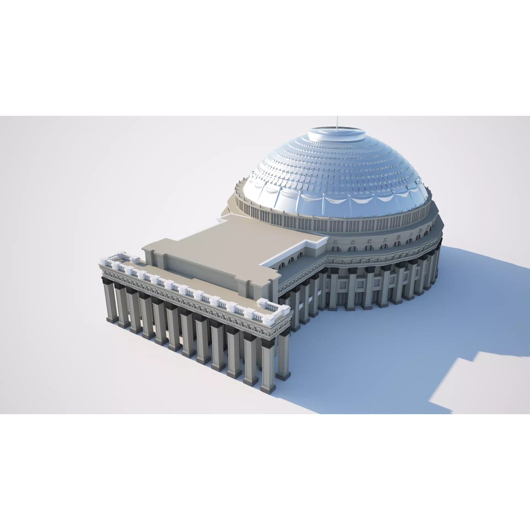Novosibirsk Opera and Ballet Theatre 3D Model – High Poly Game Asset, FBX, OBJ, Blender - View 2