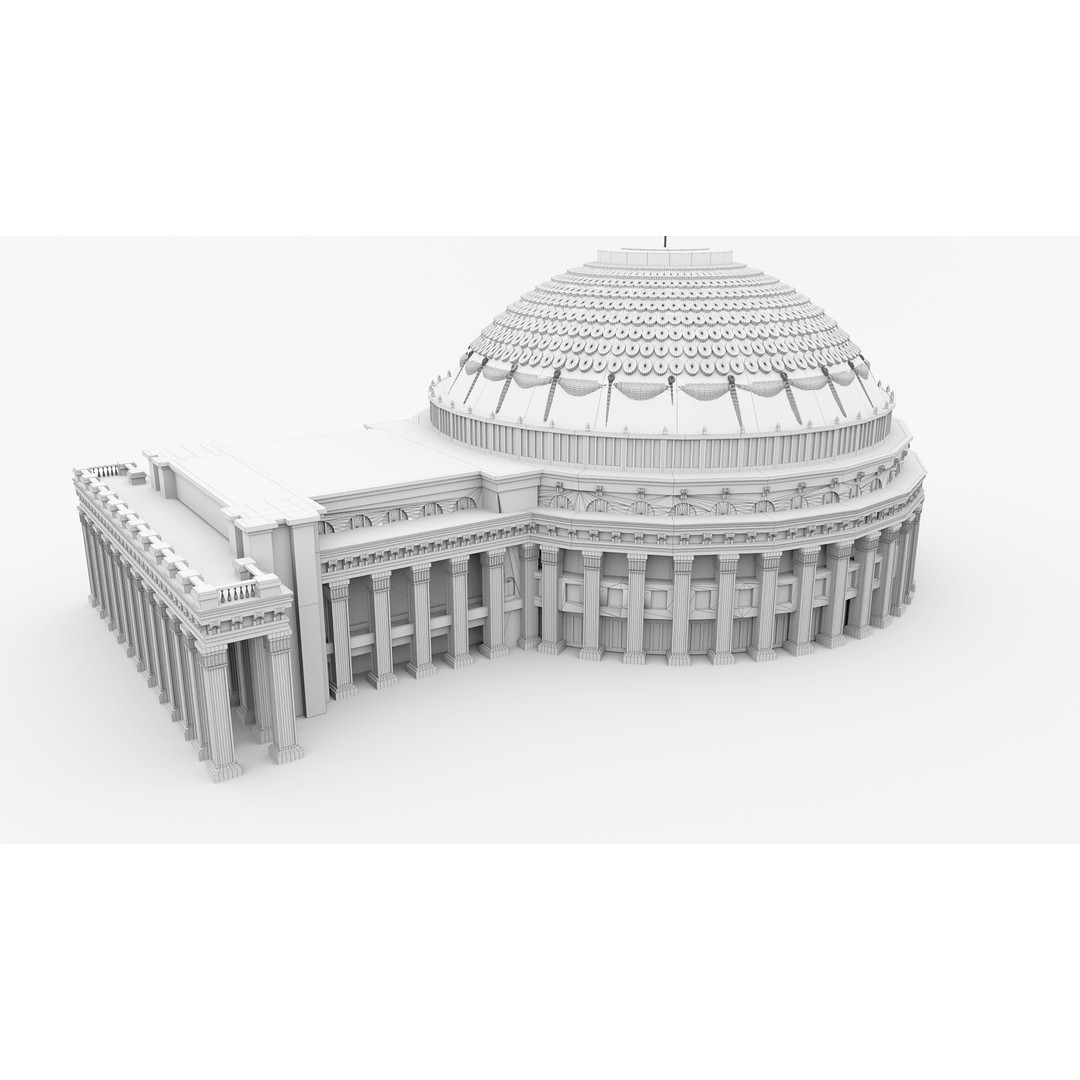 Novosibirsk Opera and Ballet Theatre 3D Model – High Poly Game Asset, FBX, OBJ, Blender - View 21
