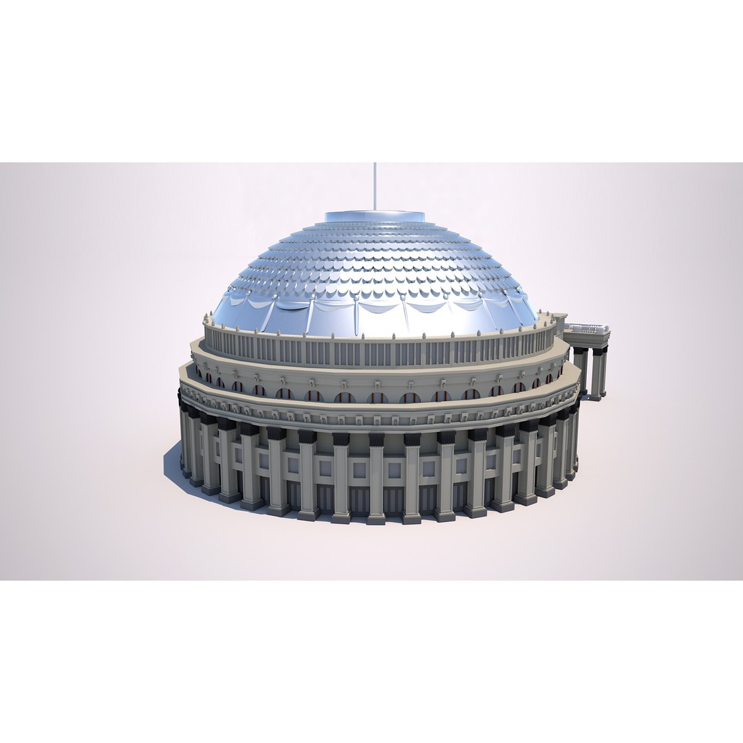 Novosibirsk Opera and Ballet Theatre 3D Model – High Poly Game Asset, FBX, OBJ, Blender - View 6