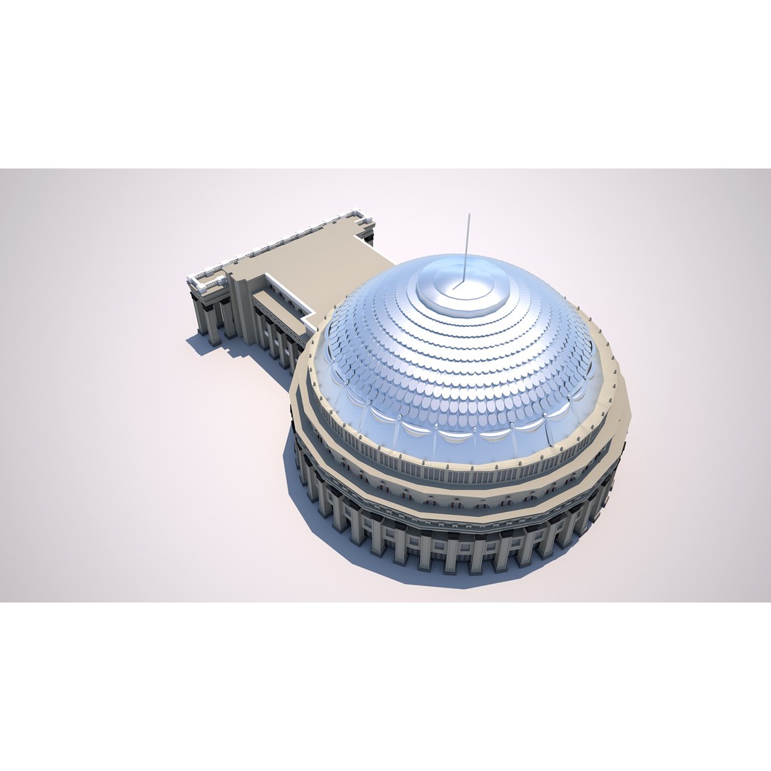 Novosibirsk Opera and Ballet Theatre 3D Model – High Poly Game Asset, FBX, OBJ, Blender - View 7