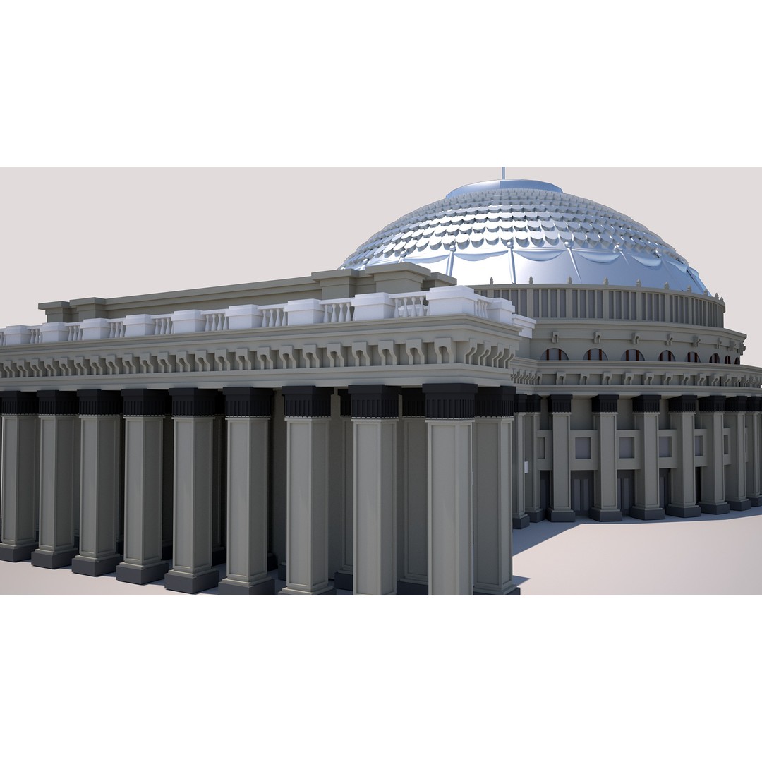 Novosibirsk Opera and Ballet Theatre 3D Model – High Poly Game Asset, FBX, OBJ, Blender - View 9