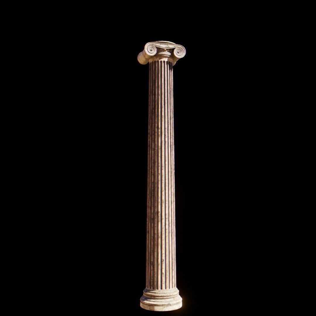 Ionic Column 3D Model – Classical Architectural Decoration, FBX - View 3