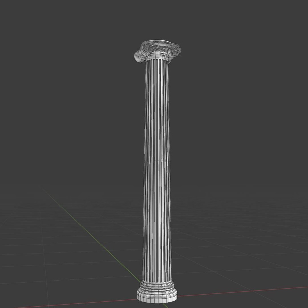 Ionic Column 3D Model – Classical Architectural Decoration, FBX - View 4