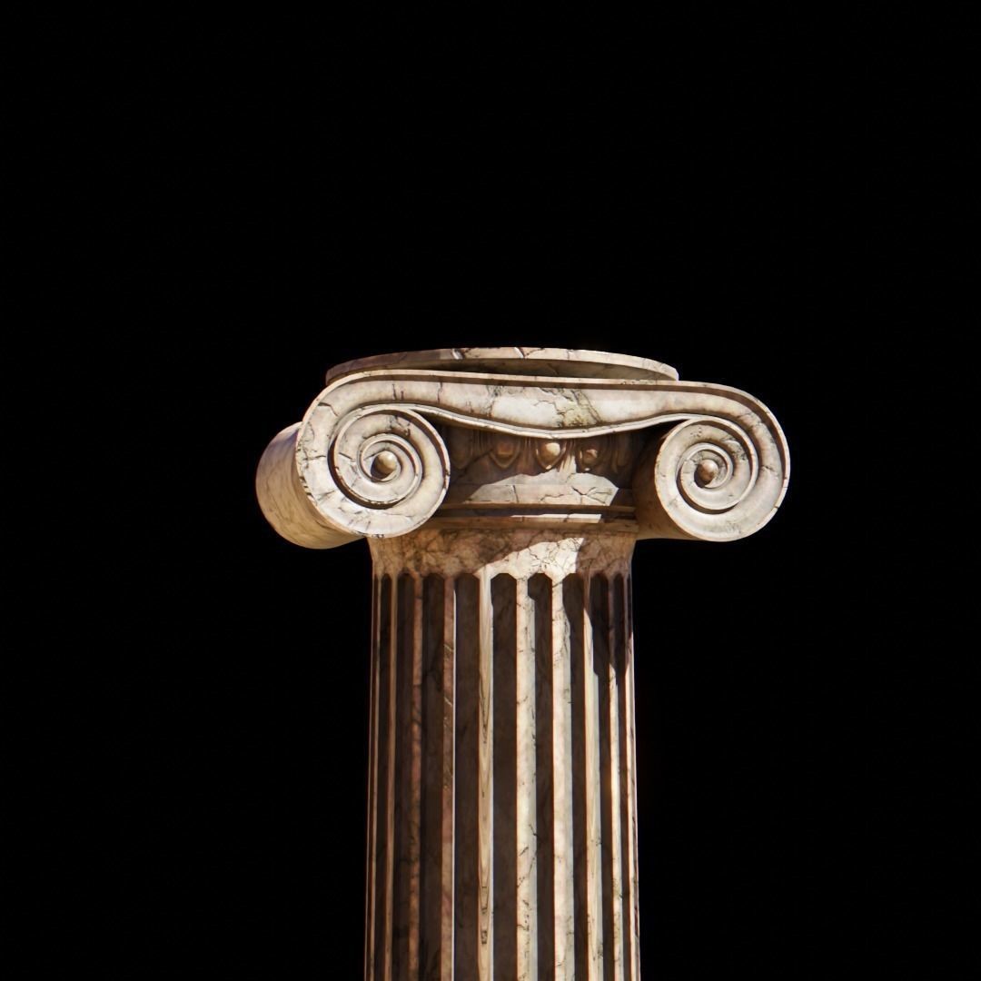 Ionic Column 3D Model – Classical Architectural Decoration, FBX - View 5