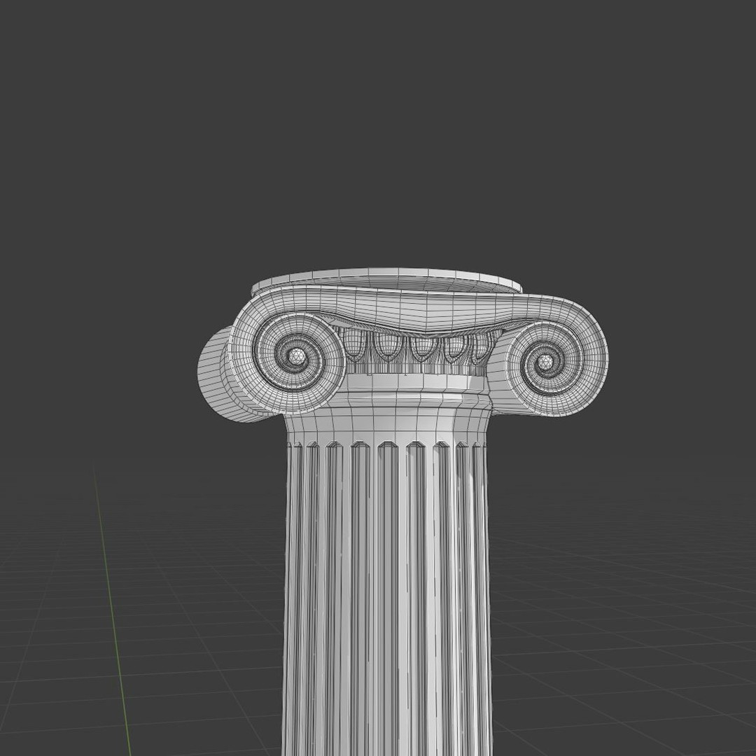 Ionic Column 3D Model – Classical Architectural Decoration, FBX - View 6
