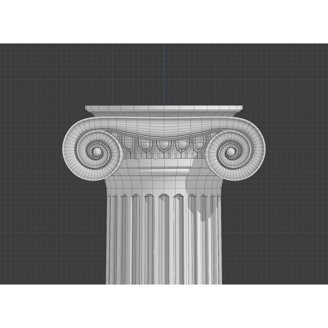 Ionic Column 3D Model – Classical Architectural Decoration, FBX - View 7