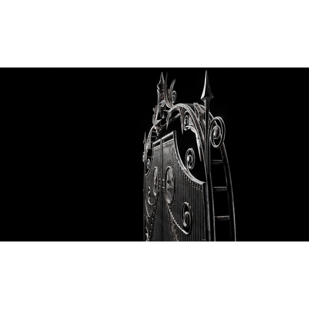 Gate and Portal 3D Model – Low Poly Game Asset, PBR Textures - View 16