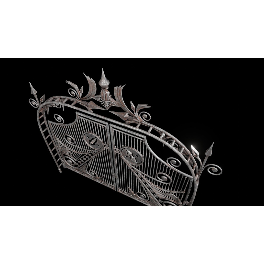 Gate and Portal 3D Model – Low Poly Game Asset, PBR Textures - View 17