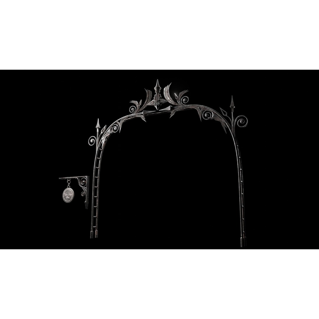 Gate and Portal 3D Model – Low Poly Game Asset, PBR Textures - View 4