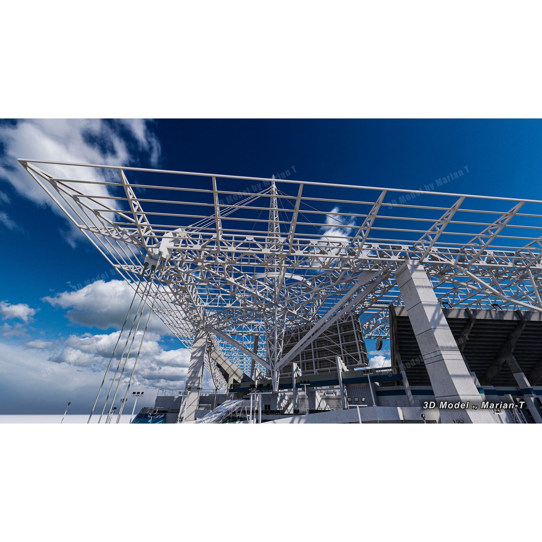 Hard Rock Stadium 3D Model – Low Poly Game Asset, FBX, OBJ