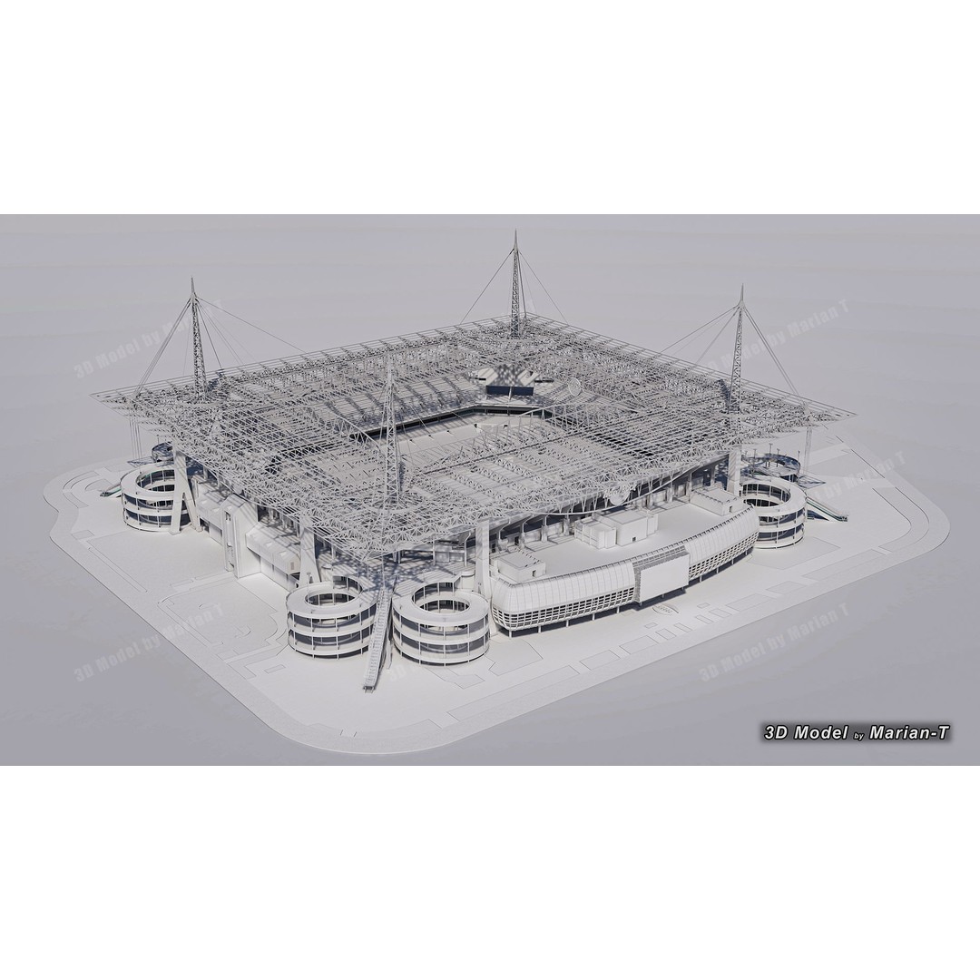 Hard Rock Stadium 3D Model – Low Poly Game Asset, FBX, OBJ - View 13
