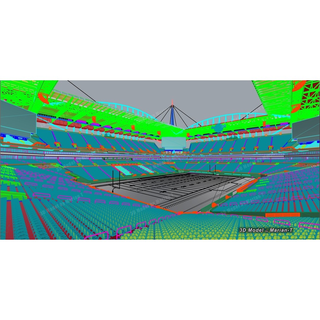 Hard Rock Stadium 3D Model – Low Poly Game Asset, FBX, OBJ - View 27