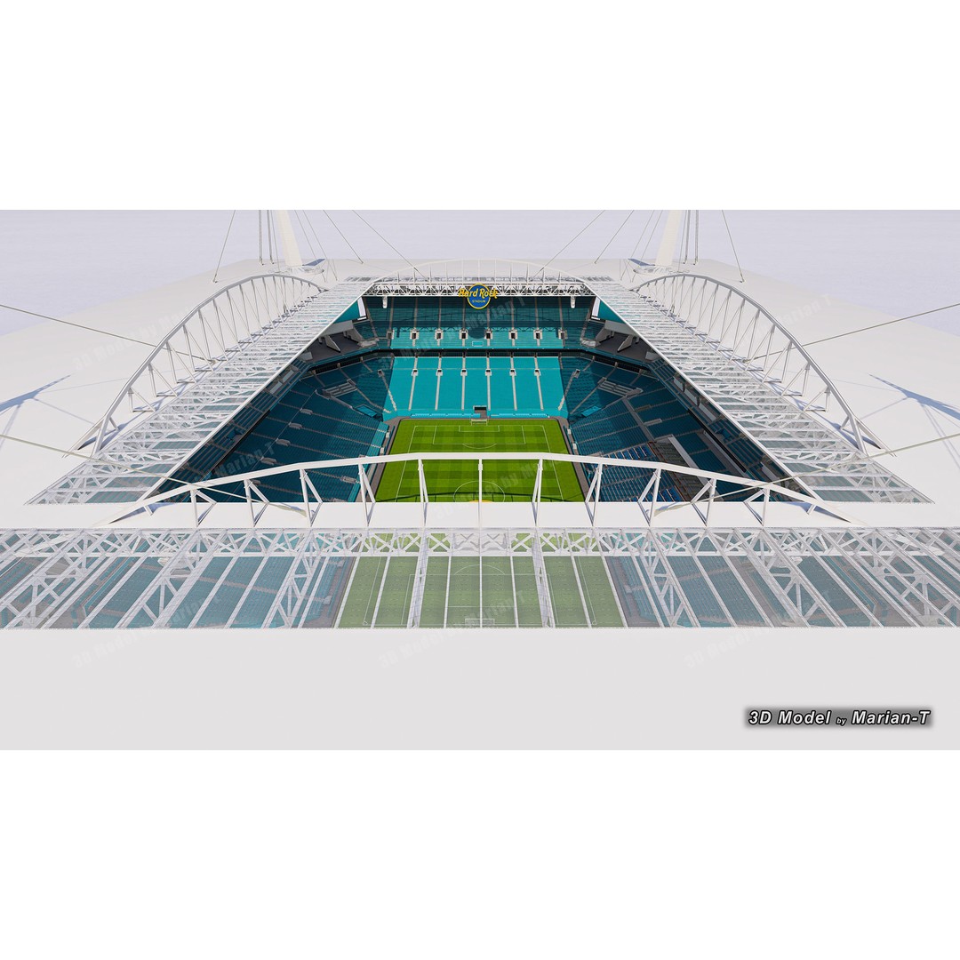 Hard Rock Stadium 3D Model – Low Poly Game Asset, FBX, OBJ - View 43