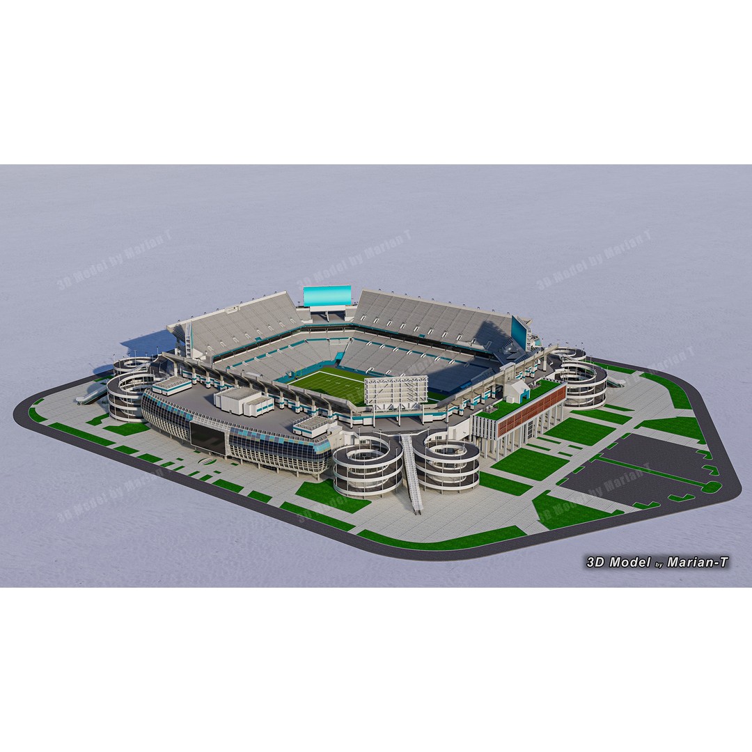 Hard Rock Stadium 3D Model – Low Poly Game Asset, FBX, OBJ - View 52