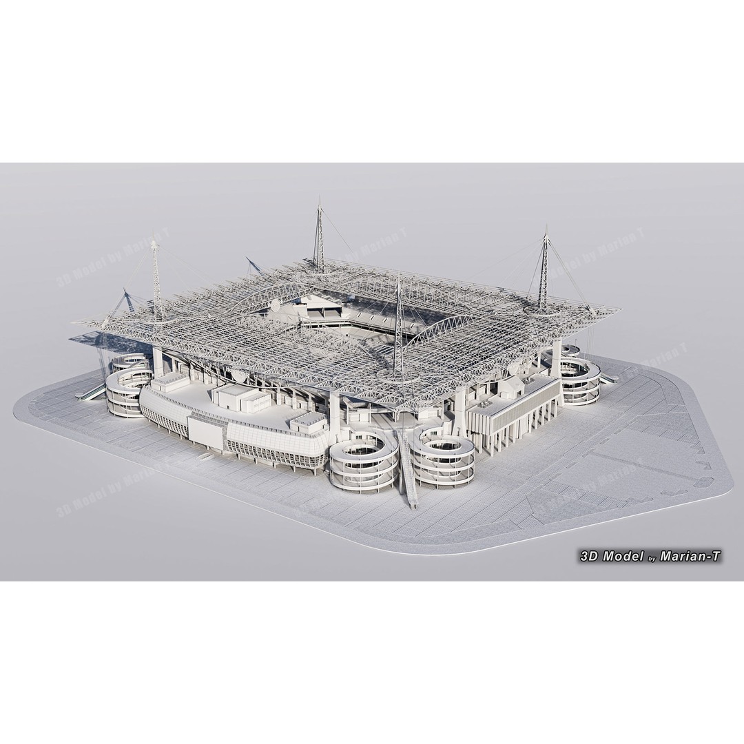 Hard Rock Stadium 3D Model – Low Poly Game Asset, FBX, OBJ - View 55