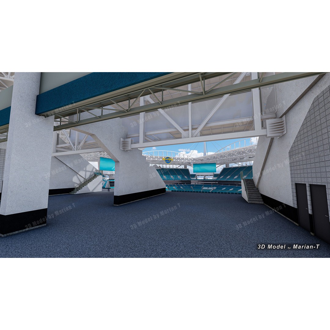 Hard Rock Stadium 3D Model – Low Poly Game Asset, FBX, OBJ - View 58