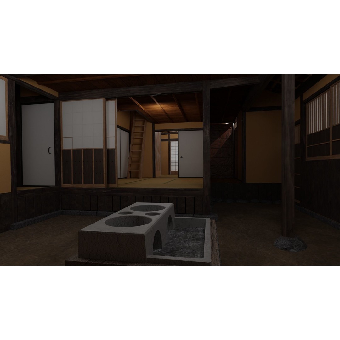 Koizumi Yakumo House 3D Model – Historic Japanese Architecture, FBX - View 12