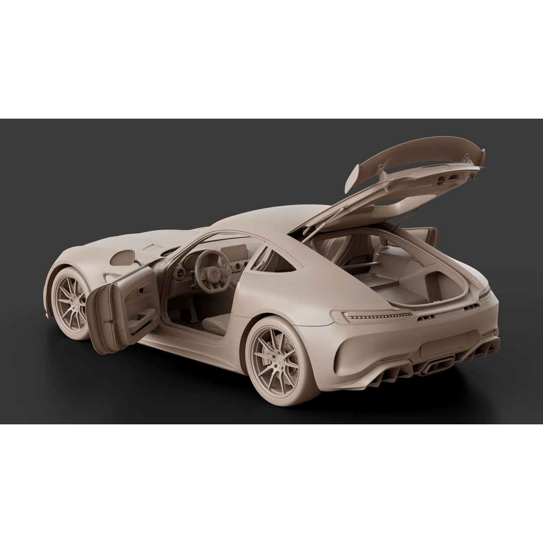 Mercedes Benz AMG GT 2020 3D Model – High Poly Game Asset, Blender, FBX - View 19