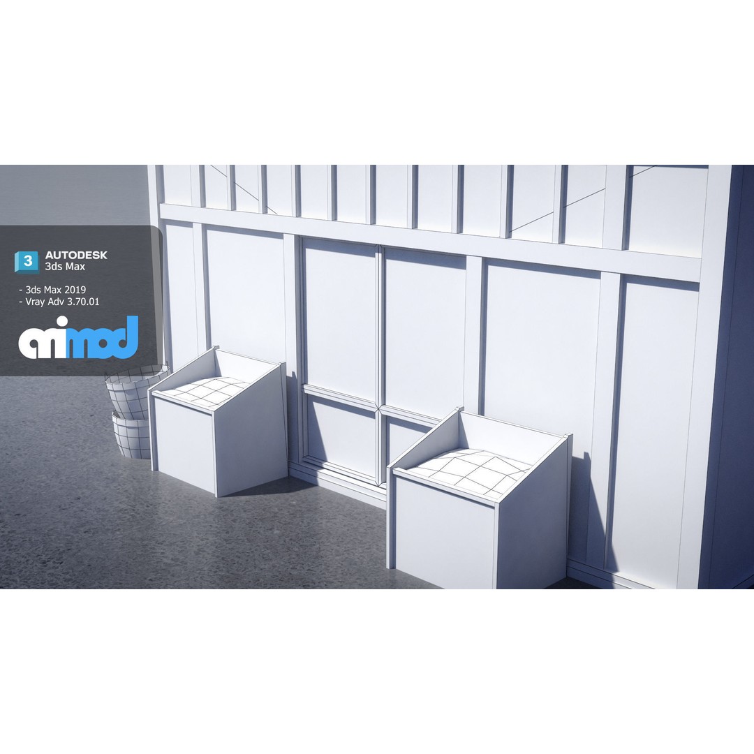 Japanese Rice Shop 3D Model – Detailed Exterior Asset, FBX - View 10