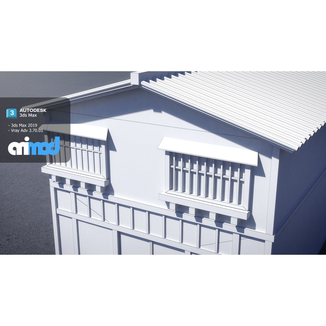 Japanese Rice Shop 3D Model – Detailed Exterior Asset, FBX - View 8