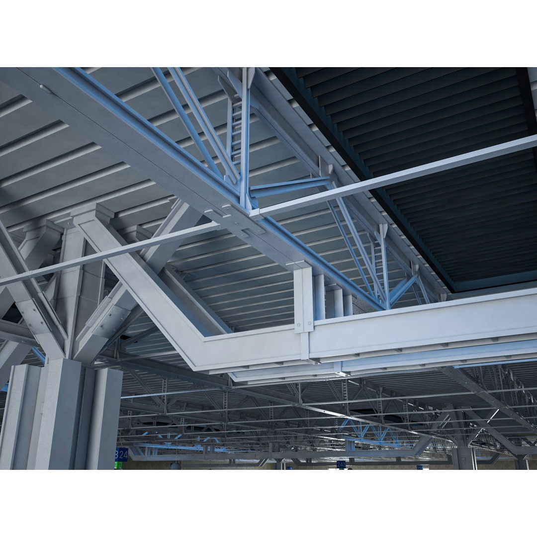 Exhibition Hall 3D Model – Realistic Industrial Structure, Cinema4D R19 - View 11