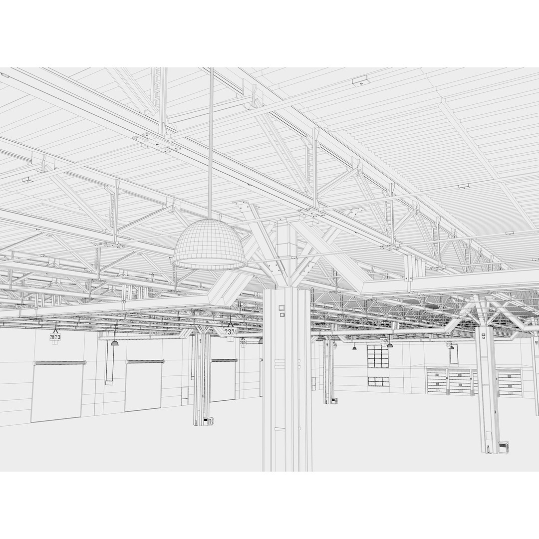 Exhibition Hall 3D Model – Realistic Industrial Structure, Cinema4D R19 - View 14