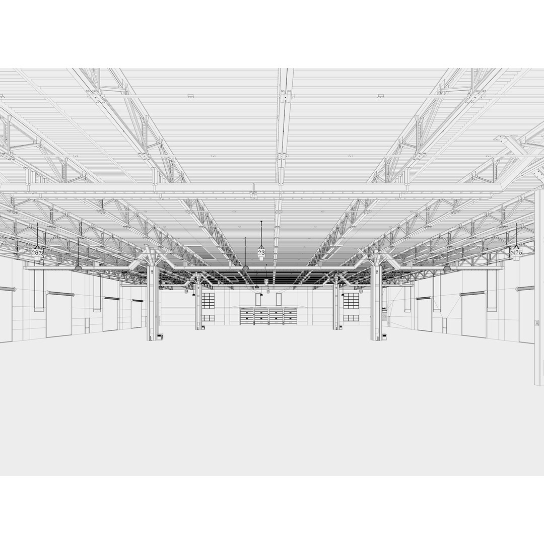 Exhibition Hall 3D Model – Realistic Industrial Structure, Cinema4D R19 - View 15