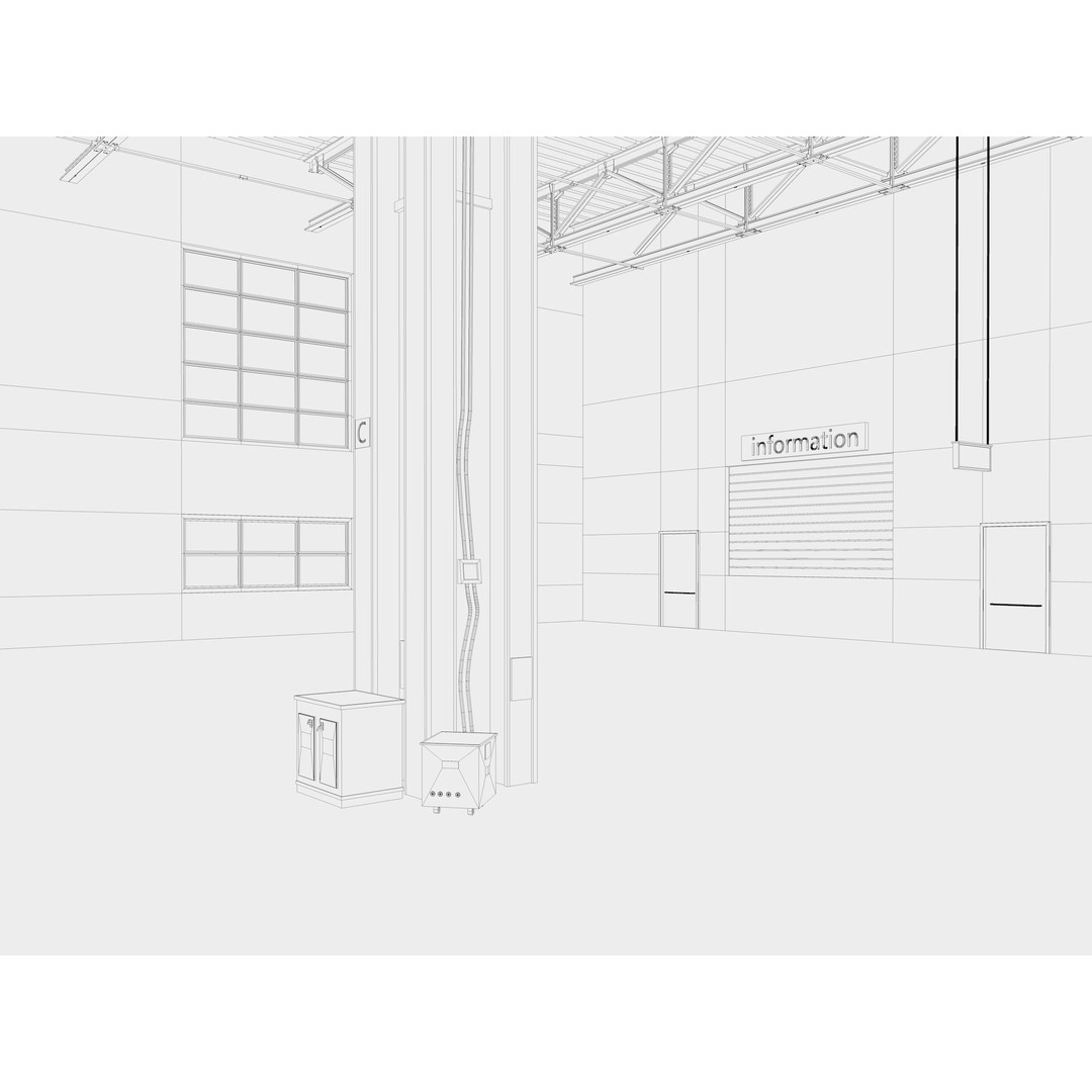 Exhibition Hall 3D Model – Realistic Industrial Structure, Cinema4D R19 - View 17