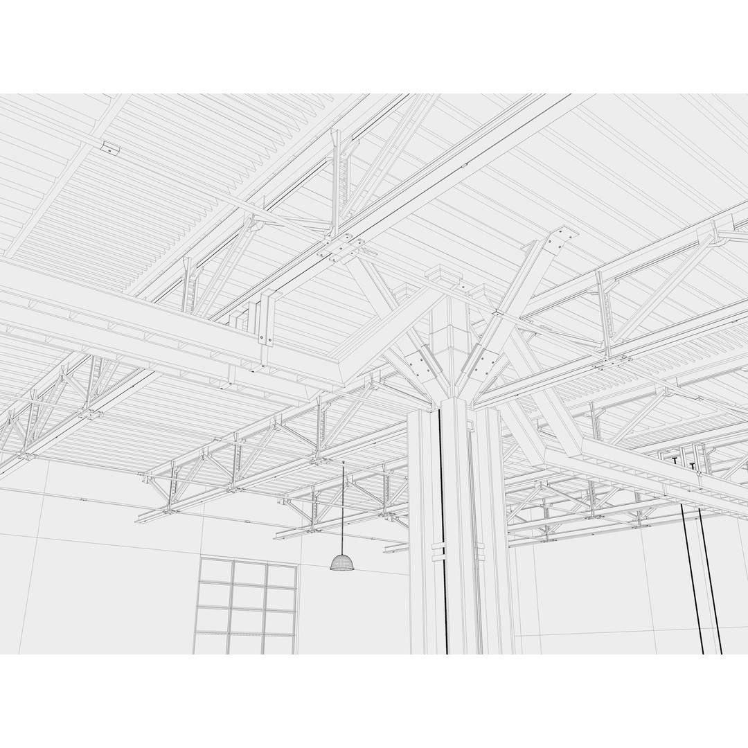 Exhibition Hall 3D Model – Realistic Industrial Structure, Cinema4D R19 - View 19