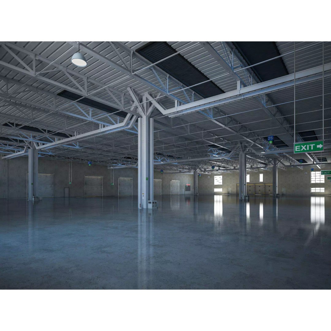 Exhibition Hall 3D Model – Realistic Industrial Structure, Cinema4D R19 - View 2