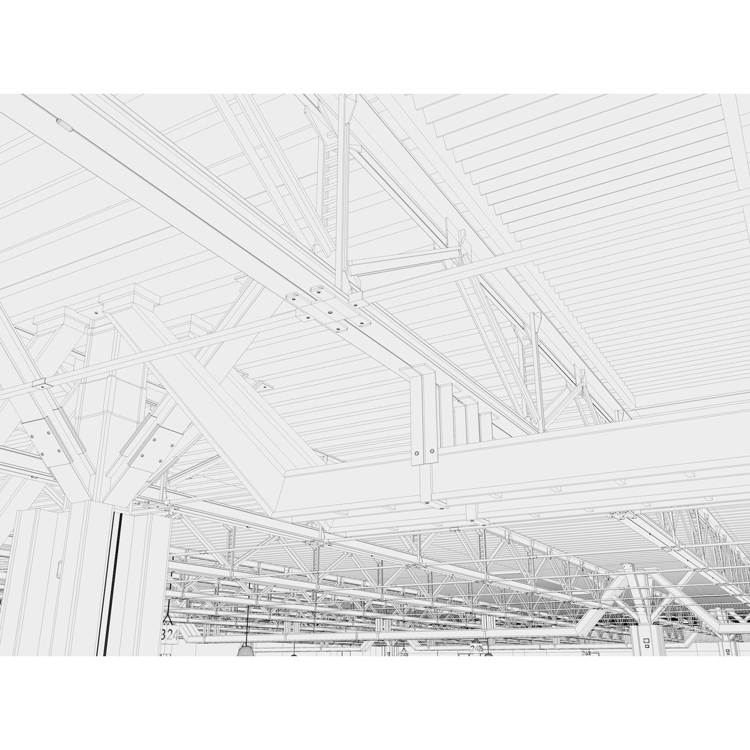 Exhibition Hall 3D Model – Realistic Industrial Structure, Cinema4D R19 - View 21