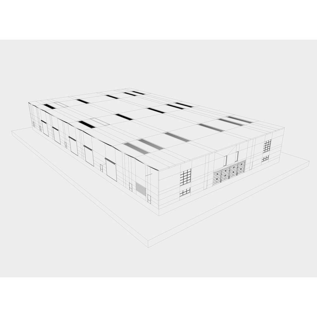 Exhibition Hall 3D Model – Realistic Industrial Structure, Cinema4D R19 - View 22