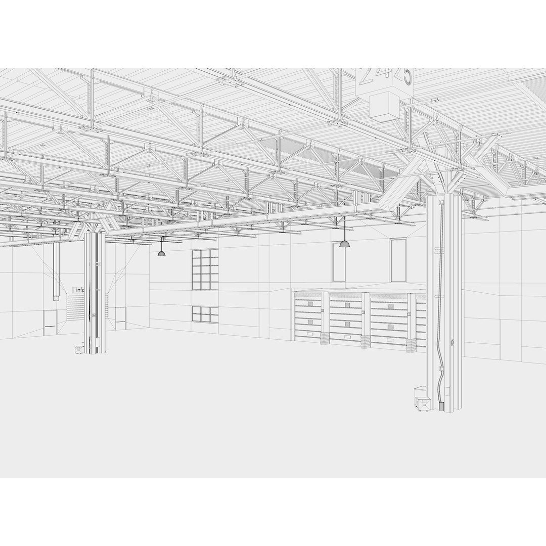 Exhibition Hall 3D Model – Realistic Industrial Structure, Cinema4D R19 - View 23