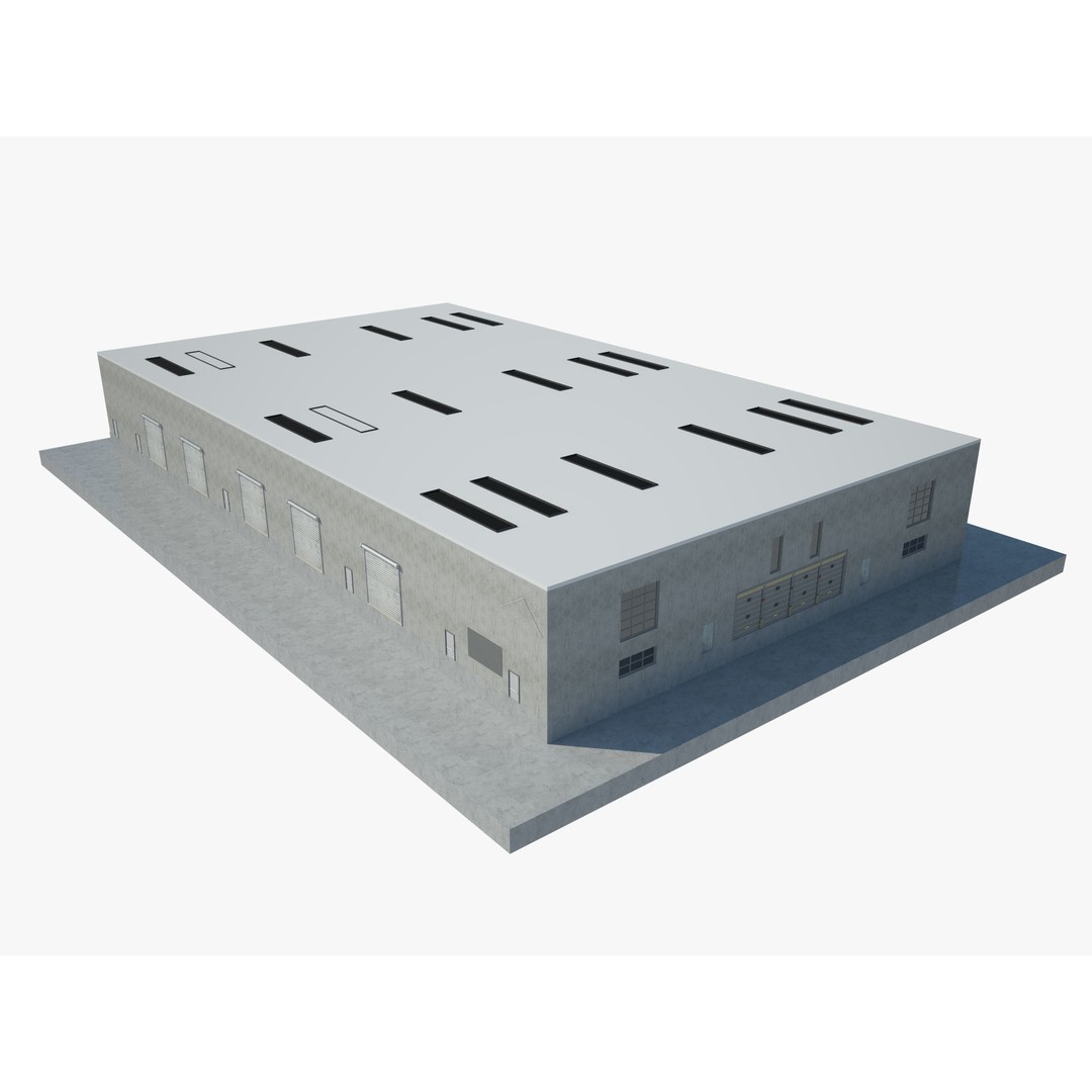 Exhibition Hall 3D Model – Realistic Industrial Structure, Cinema4D R19 - View 4