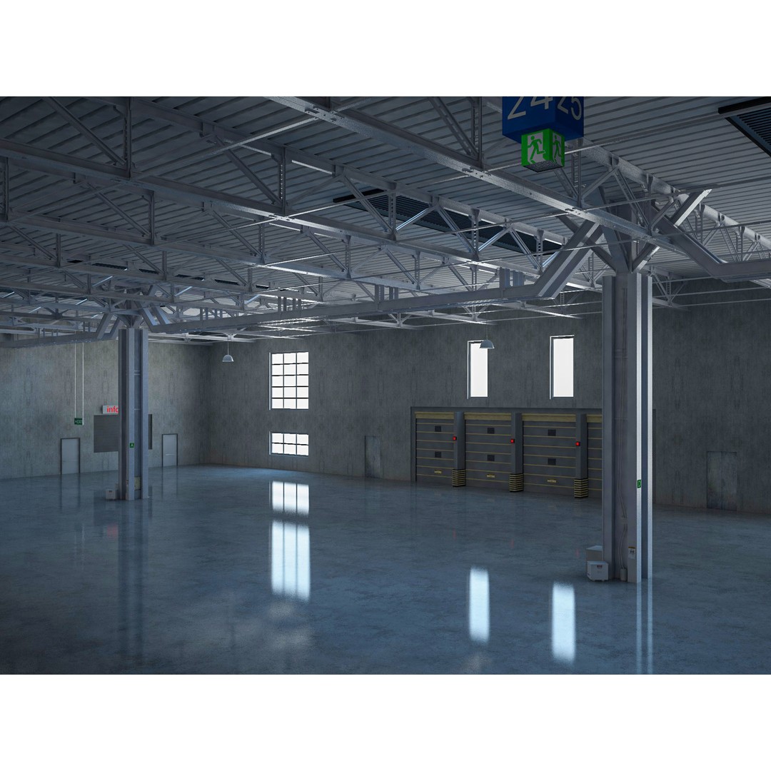 Exhibition Hall 3D Model – Realistic Industrial Structure, Cinema4D R19 - View 7