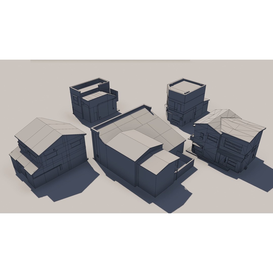 Japanese Rural Shops 3D Model – Low Poly Exterior Asset, FBX - View 10