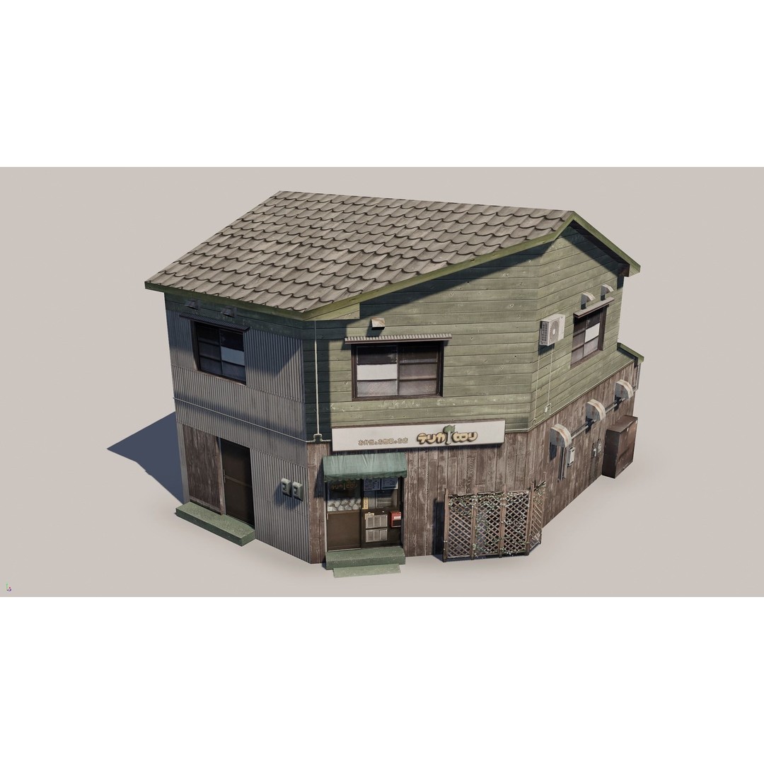Japanese Rural Shops 3D Model – Low Poly Exterior Asset, FBX - View 8