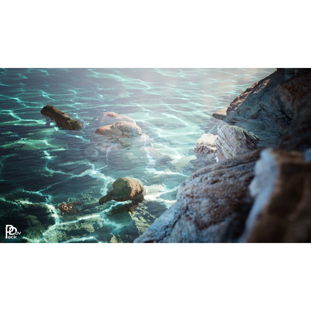Beach Cliffs 3D Model – Low Poly Environment Asset, FBX, PBR - View 6