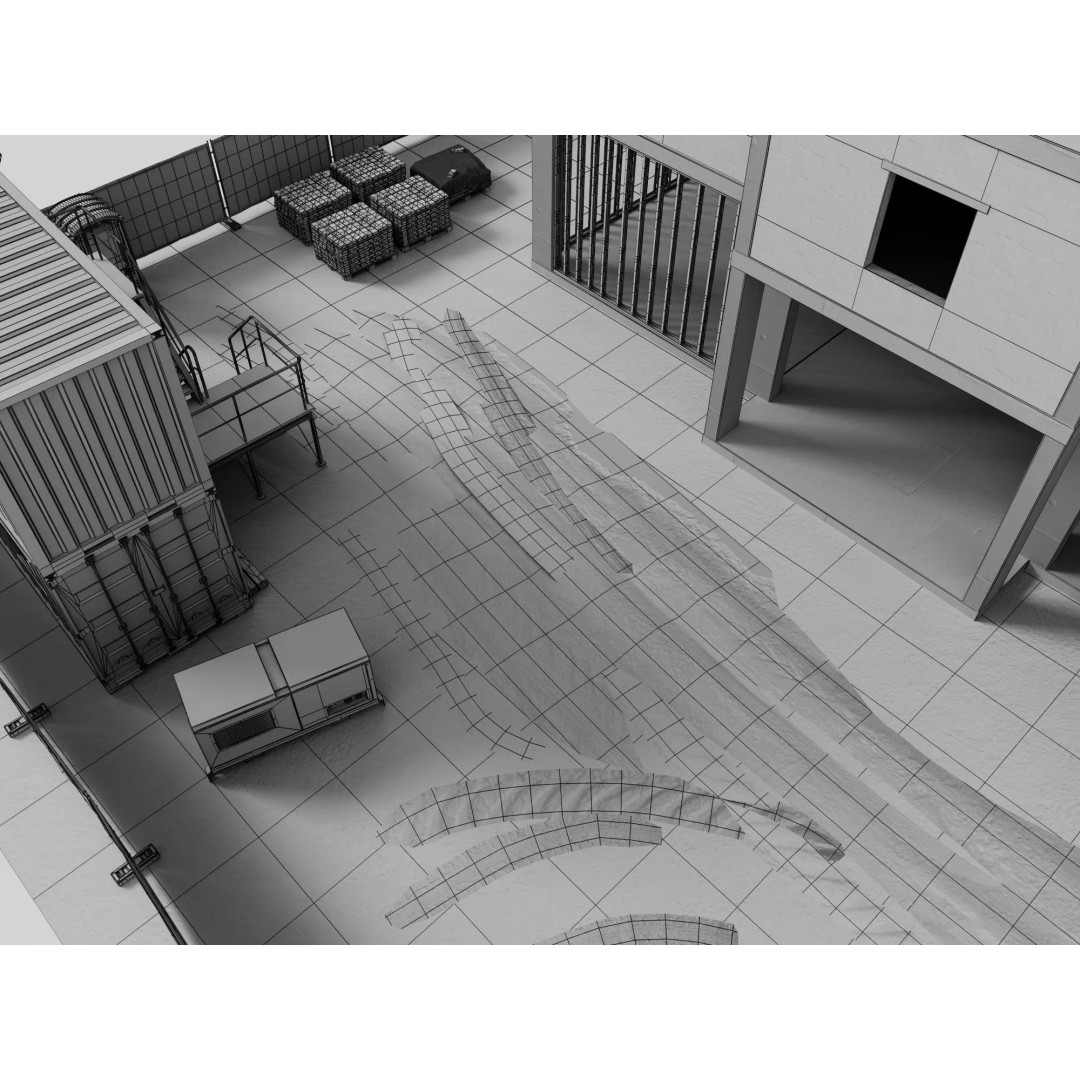 High Rise Construction Site 3D Model – Low Poly Twin Building Asset, FBX - View 17