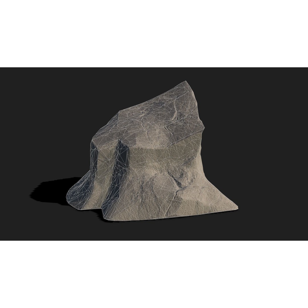 Mountain Rocks 3D Model – Low Poly PBR Pack for Games, FBX & OBJ