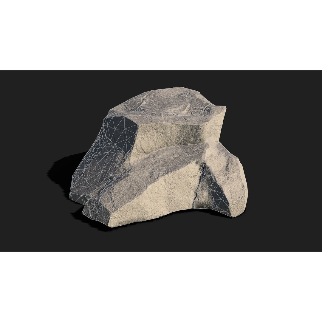 Mountain Rocks 3D Model – Low Poly PBR Pack for Games, FBX & OBJ - View 10