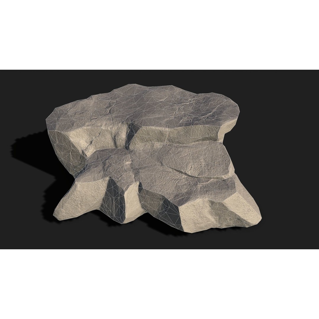 Mountain Rocks 3D Model – Low Poly PBR Pack for Games, FBX & OBJ - View 8