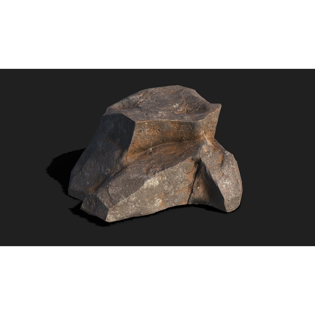 Mountain Rocks 3D Model – Low Poly PBR Pack for Games, FBX & OBJ - View 9