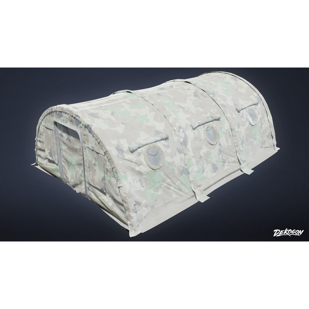 Military Tent 3D Model – Low Poly Game Asset, FBX, PBR Textures - View 4