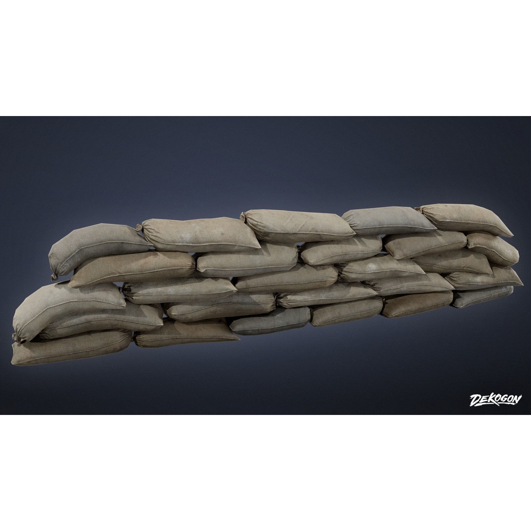 Sand Bag 3D Model – Low Poly Game Asset with PBR Textures, FBX