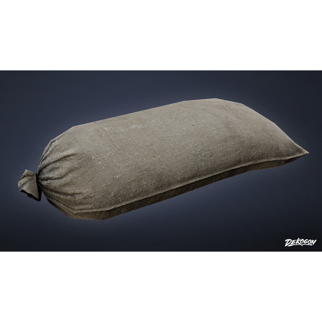 Sand Bag 3D Model – Low Poly Game Asset with PBR Textures, FBX - View 10