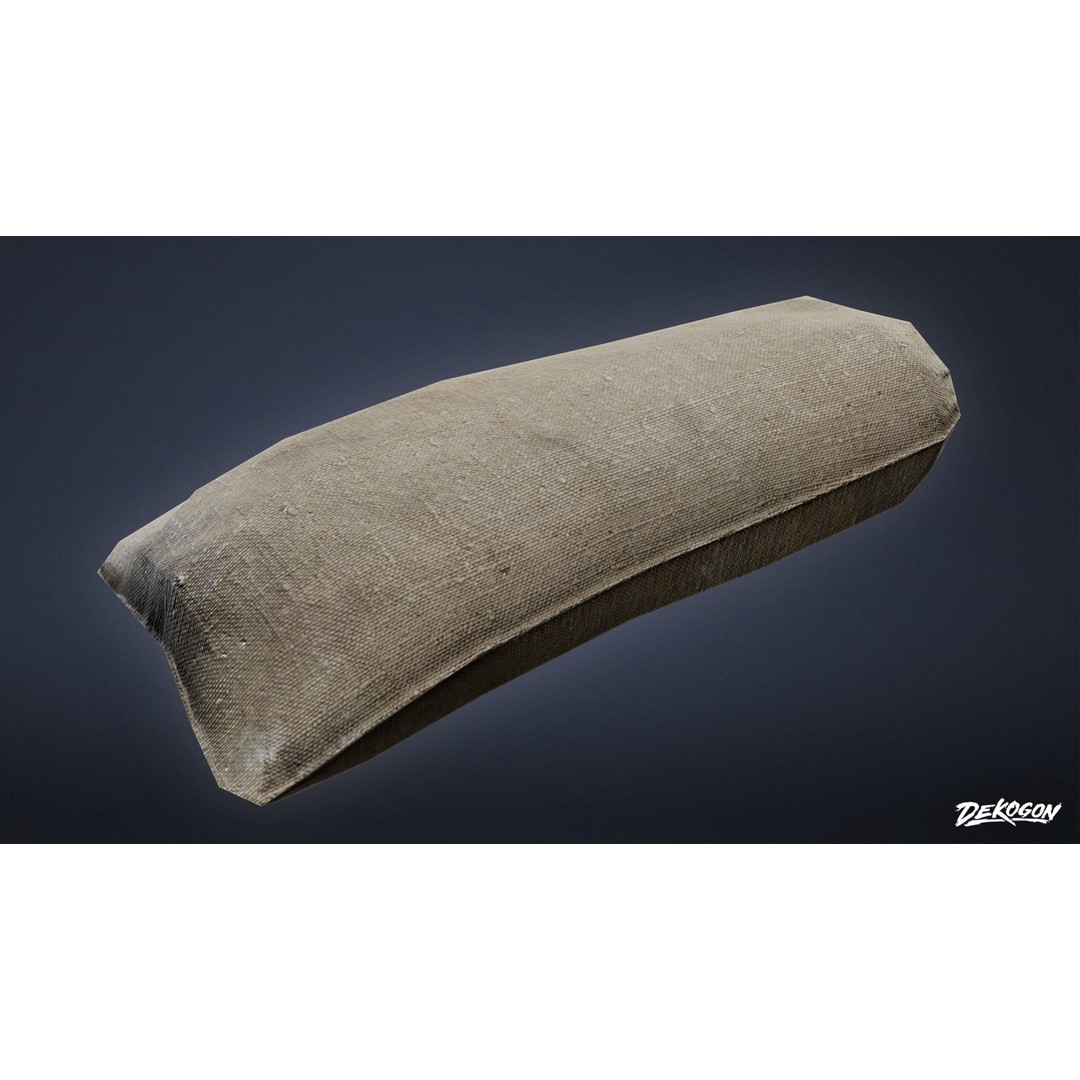 Sand Bag 3D Model – Low Poly Game Asset with PBR Textures, FBX - View 11