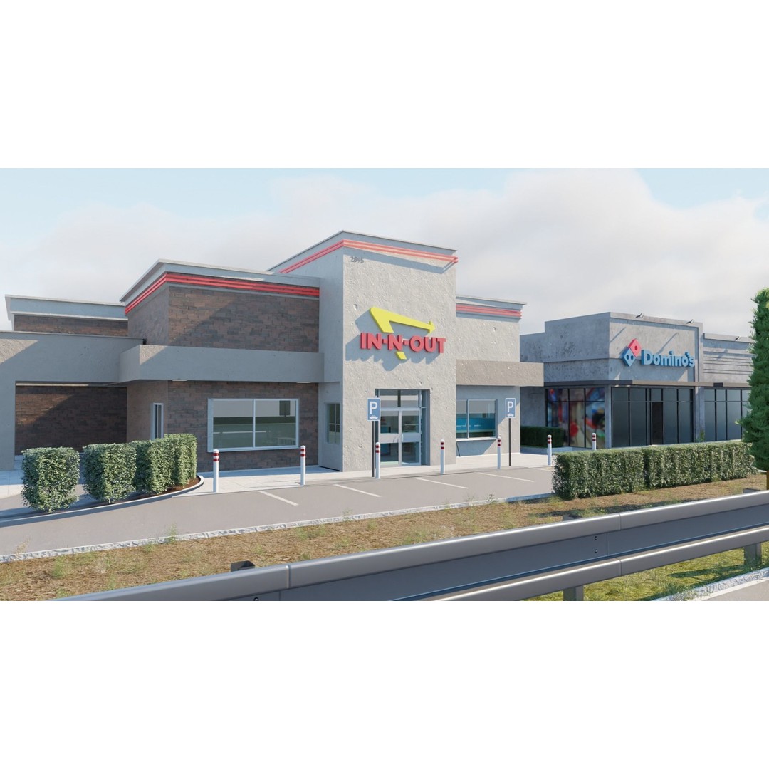 IN-N-OUT Restaurant 3D Model – High Detail Low Poly Exterior, Blender, FBX - View 9