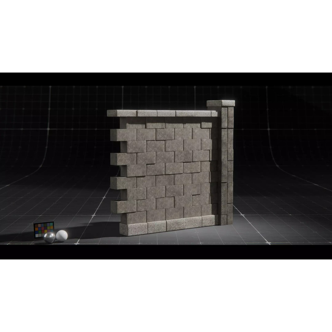 Concrete Blocks 3D Model – Low Poly Stacked Formations, FBX - View 19